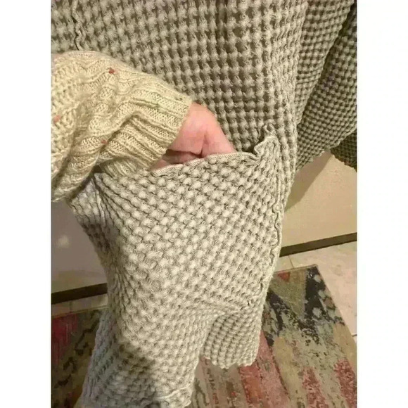 Denim & Roses Womens Waffle Swing Jacket Open Front Gray Lagenlook Layer - Picture 6 of 10